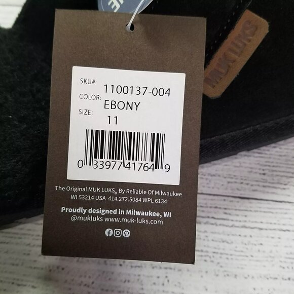 Muk Luks Suede Men's Slippers Size 11 - Black - Picture 6 of 6